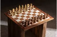 Deska szachowa nr 5 (z opisem) mahoń/klon (intarsja)